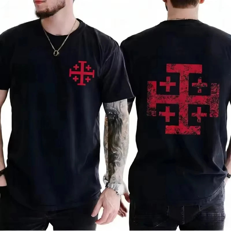 Crusader Cross Christian Graphic T-Shirt