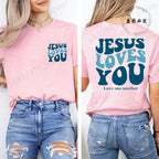 Jesus Loves You T-Shirt Christian Faith Based T Shirts Love Like Jesus T-Shirts Casual Short Sleeve Tee Tshirt for Women Clothes