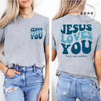 Jesus Loves You T-Shirt Christian Faith Based T Shirts Love Like Jesus T-Shirts Casual Short Sleeve Tee Tshirt for Women Clothes