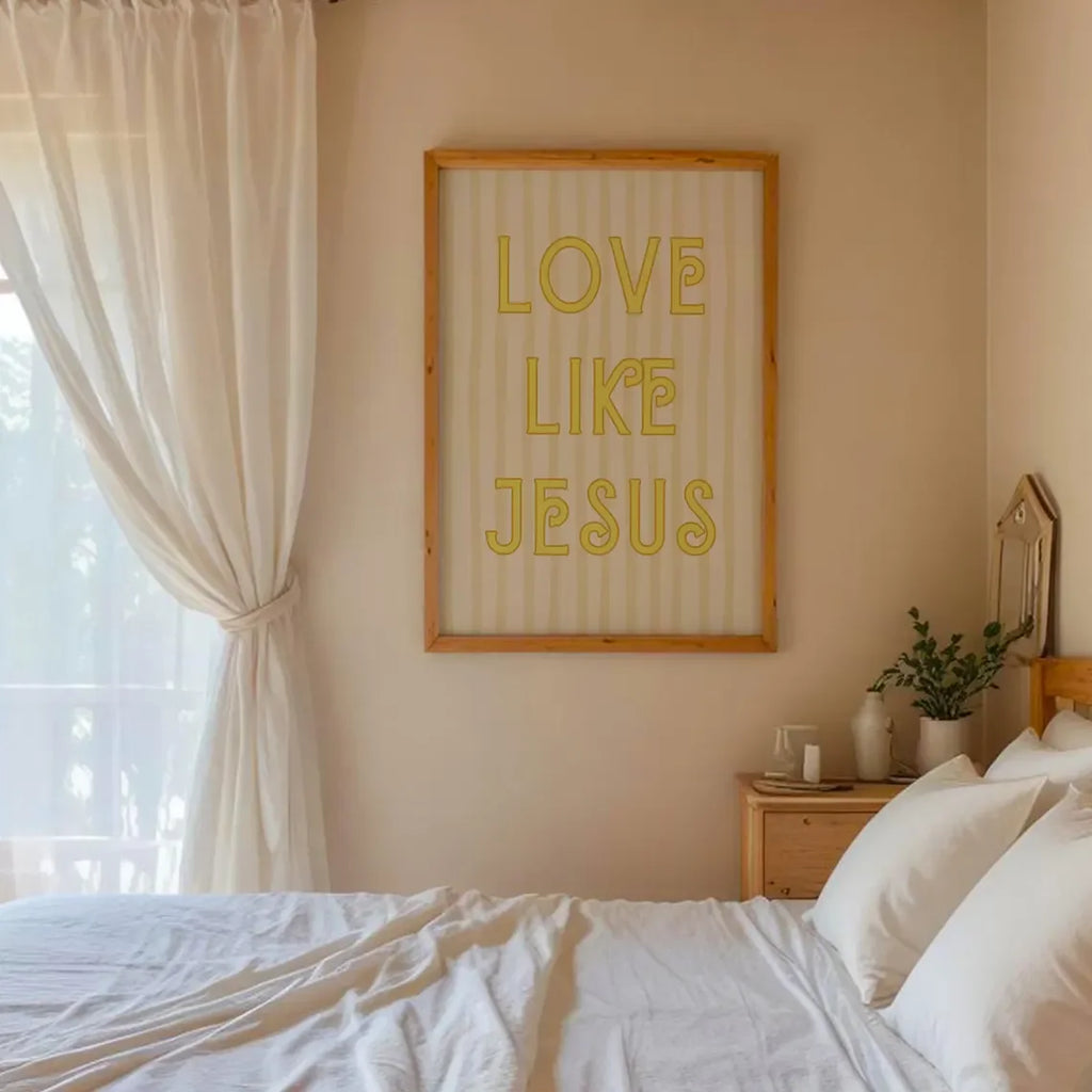 Modern Christian Wall Decor, Love Like Jesus Christian Poster Retro Christian Wall Art, Christian Gifts Digital Art, Printable