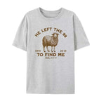 He Left 99 Women's Retro Christian Inspirational T-shirt Bible Scripture T-shirt Jesus God Pattern T-shirt Top Religious Gift