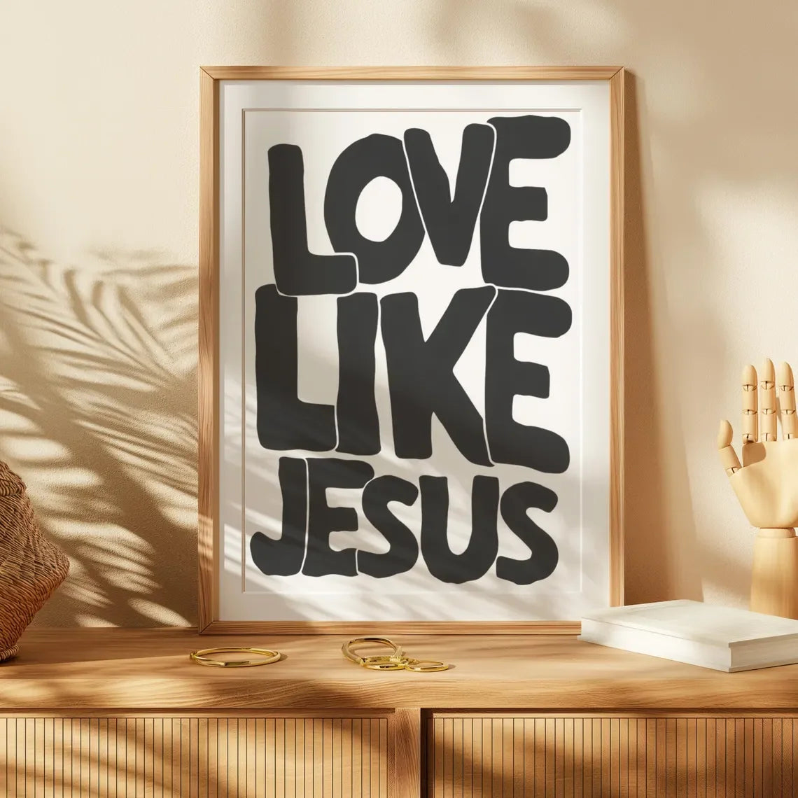 Modern Christian Wall Decor, Love Like Jesus Christian Poster Retro Christian Wall Art, Christian Gifts Digital Art, Printable