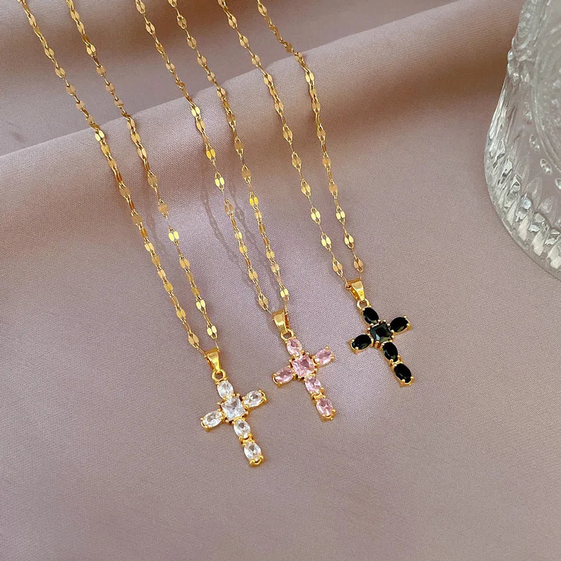 Zircon Cross Necklace