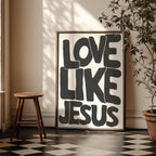Modern Christian Wall Decor, Love Like Jesus Christian Poster Retro Christian Wall Art, Christian Gifts Digital Art, Printable