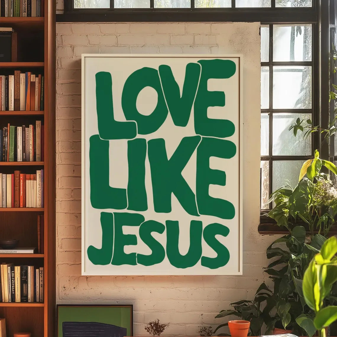 Modern Christian Wall Decor, Love Like Jesus Christian Poster Retro Christian Wall Art, Christian Gifts Digital Art, Printable
