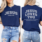 Jesus Loves You T-Shirt Christian Faith Based T Shirts Love Like Jesus T-Shirts Casual Short Sleeve Tee Tshirt for Women Clothes