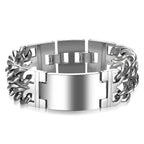 HNSP 24MM Width 316L Stainless Steel Cuban Chain Cross Bracelet For Men Jewelry Male Hand Chain Wrap Bracelets Punk Accessory