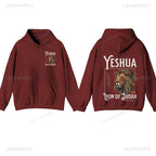 Yeshua Hoodie Spiritual Sweatshirt Baptism Gift Lion Hoodie for Men Bible Verse Scripture Hoody Jesus Hoodie Christian Unisex