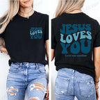 Jesus Loves You T-Shirt Christian Faith Based T Shirts Love Like Jesus T-Shirts Casual Short Sleeve Tee Tshirt for Women Clothes