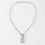DOTIFI Stainless Steel Square Cross Pendant Necklace