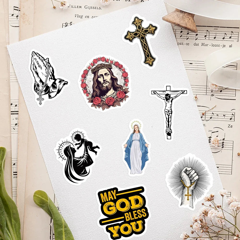 Jesus Bible God Christian Stickers Art DIY Gift Decal for Laptop Phone Scrapbook Luggage Bottles Decorative Graffiti Waterproof