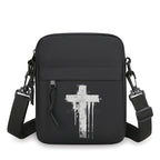 Christianity Retro Men Women Shoulder Bag，harajuku Lion and Cross Street Style Mobile Phone Bag，unisex Jesus Small Crossbody Bag