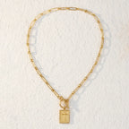 DOTIFI Stainless Steel Square Cross Pendant Necklace