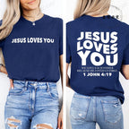 Jesus Loves You T-Shirt Christian Faith Based T Shirts Love Like Jesus T-Shirts Casual Short Sleeve Tee Tshirt for Women Clothes