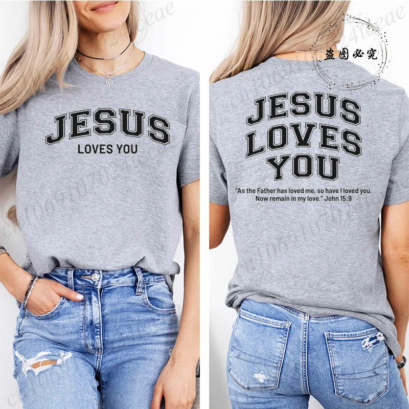 Jesus Loves You T-Shirt Christian Faith Based T Shirts Love Like Jesus T-Shirts Casual Short Sleeve Tee Tshirt for Women Clothes