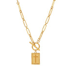 DOTIFI Stainless Steel Square Cross Pendant Necklace