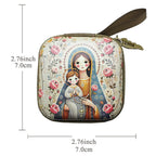 Virgin Mary Jesus Prayer Rosary Bag Religious Jewelry Storage Box Prayer Beads Rosary Box Christian Gifts 7x7cm