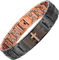 Pure Copper Bracelet for Men, Cross Copper Magnetic Bracelet with Ultra Strength Magnets, Adjustable Jewelry Box Christmas Gifts