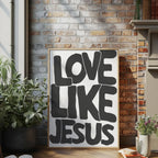 Modern Christian Wall Decor, Love Like Jesus Christian Poster Retro Christian Wall Art, Christian Gifts Digital Art, Printable