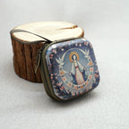 Virgin Mary Jesus Prayer Rosary Bag Religious Jewelry Storage Box Prayer Beads Rosary Box Christian Gifts 7x7cm