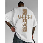 2026 Summer Christian Style Jesus Cross Pattern Printed T-shirt Men's Women's Plus Size Casual Short Sleeve Crew Neck Cotton Tee