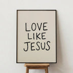 Modern Christian Wall Decor, Love Like Jesus Christian Poster Retro Christian Wall Art, Christian Gifts Digital Art, Printable