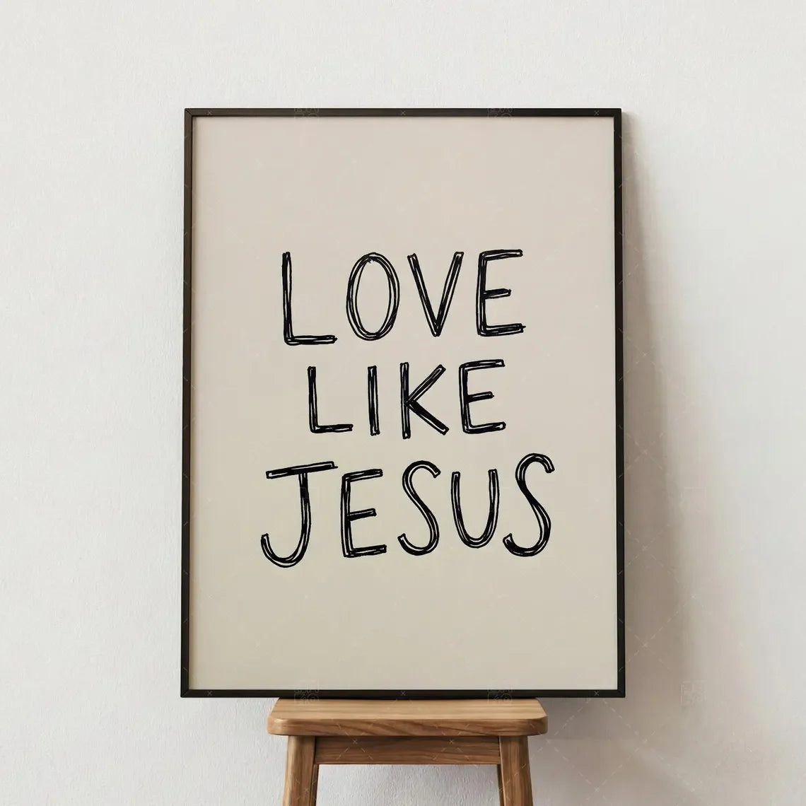 Modern Christian Wall Decor, Love Like Jesus Christian Poster Retro Christian Wall Art, Christian Gifts Digital Art, Printable