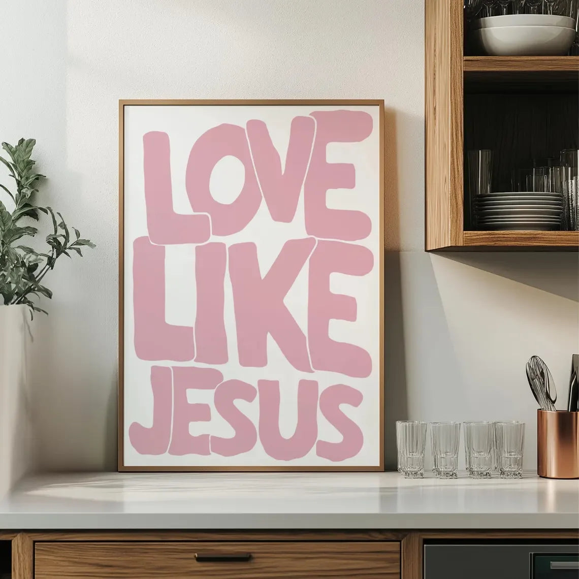 Modern Christian Wall Decor, Love Like Jesus Christian Poster Retro Christian Wall Art, Christian Gifts Digital Art, Printable