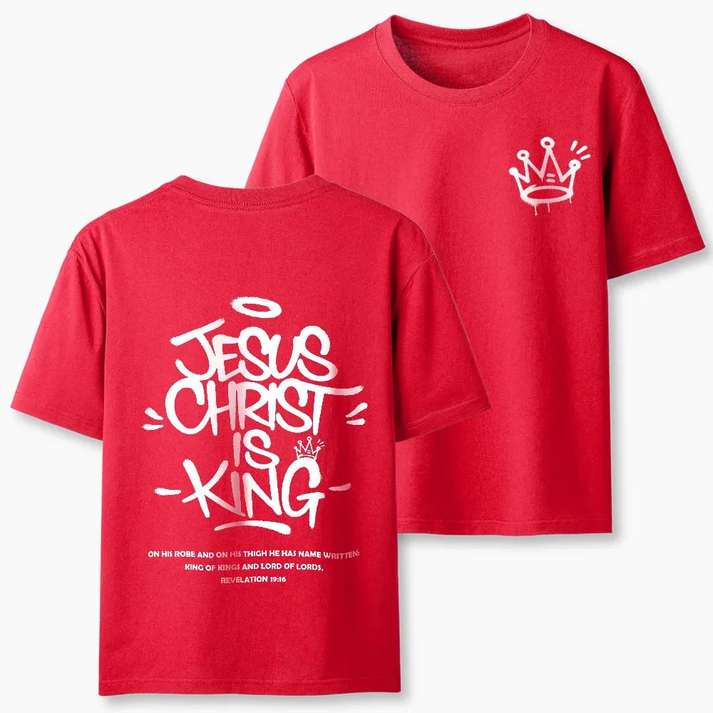 2026 Summer New Style Jesus Christ Is King Christian High-quality Casual Breathable Round-neck T-shirt for Both Men and Women