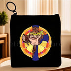 Cartoon Jesus Christ Floral Cross Love Faith Cute Christian Bible Belief Flowers Canvas Key Coin Purse Cute Bag Wallet Pouch