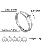 COOLTIME Gothic Cross Couple Rings Stainless Steel Silver Color Jesus Cross Finger Ring for Men Women Punk Jewelry Wedding Gift