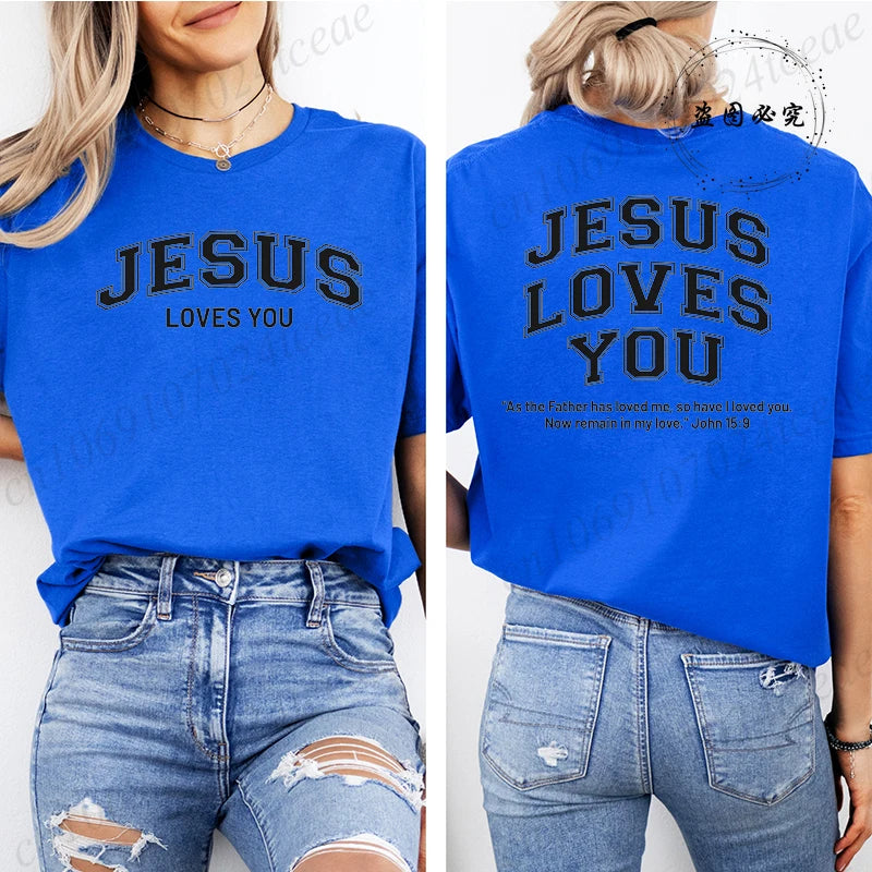 Jesus Loves You T-Shirt Christian Faith Based T Shirts Love Like Jesus T-Shirts Casual Short Sleeve Tee Tshirt for Women Clothes