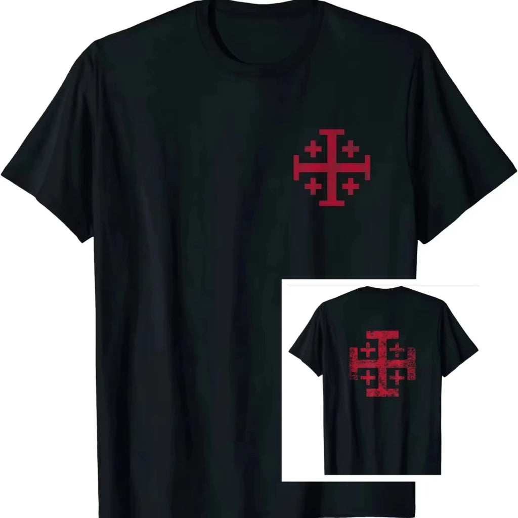 Crusader Cross Christian Graphic T-Shirt