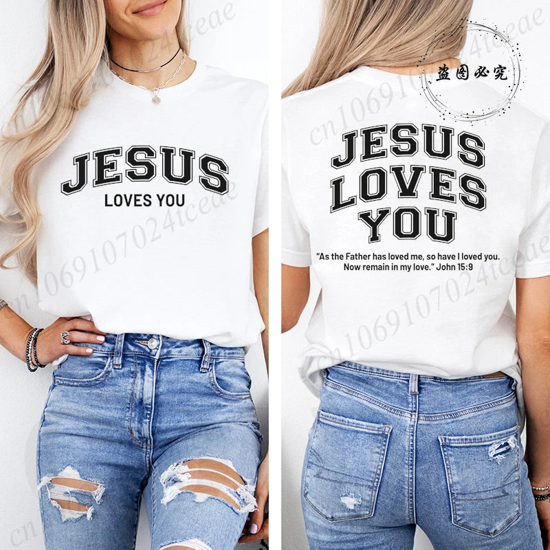 Jesus Loves You T-Shirt Christian Faith Based T Shirts Love Like Jesus T-Shirts Casual Short Sleeve Tee Tshirt for Women Clothes