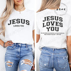 Jesus Loves You T-Shirt Christian Faith Based T Shirts Love Like Jesus T-Shirts Casual Short Sleeve Tee Tshirt for Women Clothes