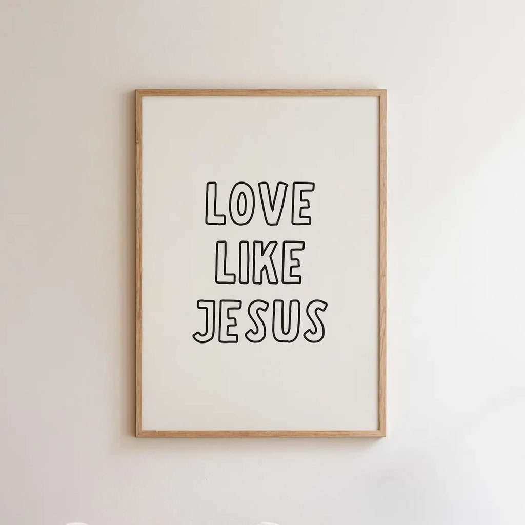 Modern Christian Wall Decor, Love Like Jesus Christian Poster Retro Christian Wall Art, Christian Gifts Digital Art, Printable