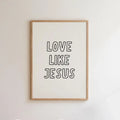 Modern Christian Wall Decor, Love Like Jesus Christian Poster Retro Christian Wall Art, Christian Gifts Digital Art, Printable