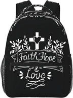 Fashion Jesus Cross Backpack Christian Travel Laptop Backpack Lightweight Bookbag for Women Men
