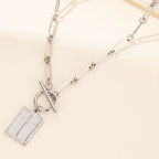 DOTIFI Stainless Steel Square Cross Pendant Necklace