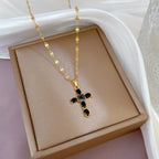 Zircon Cross Necklace