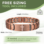 Pure Copper Bracelet for Men, Cross Copper Magnetic Bracelet with Ultra Strength Magnets, Adjustable Jewelry Box Christmas Gifts