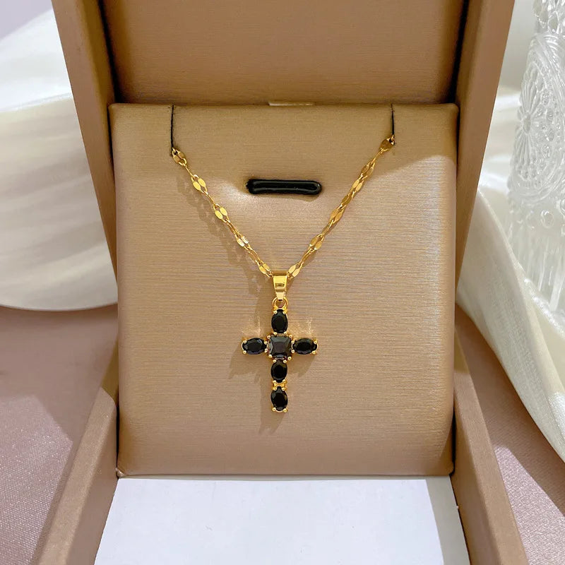Zircon Cross Necklace