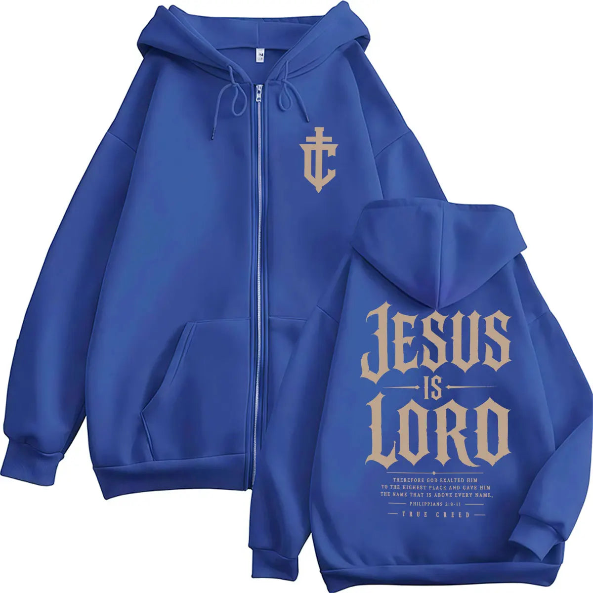 Jesus Is Lord Zipper Hoodie Oversized Casual Pullover Streetwear