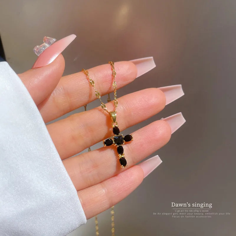 Zircon Cross Necklace